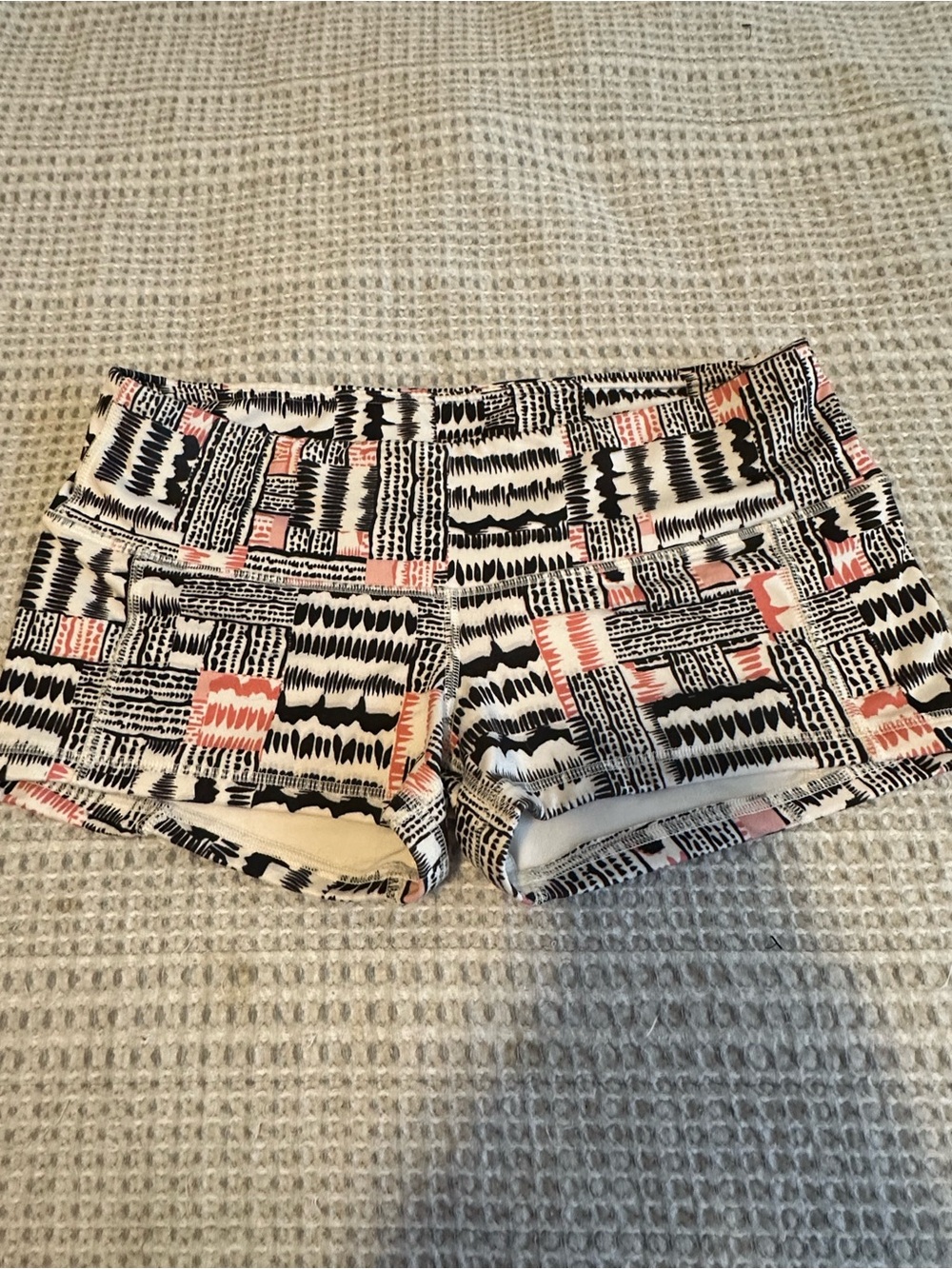 Fleo Black & Coral Patterned Bike Shorts